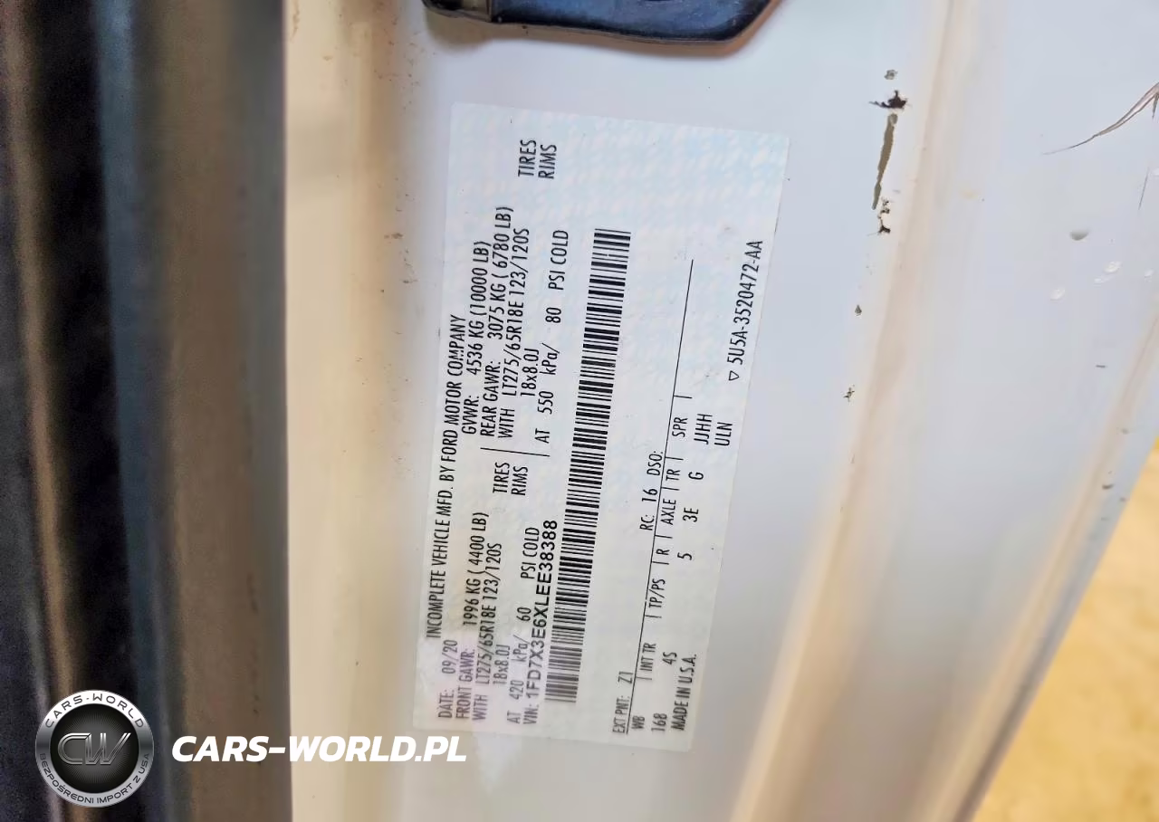 2020 Ford F350 Super Duty VIN:1FD7X3E6XLEE38388 - 12