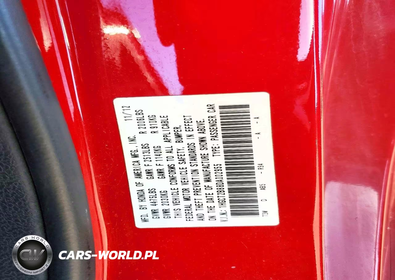 2013 Honda Accord Exl VIN:1HGCT2B88DA002955 - 12