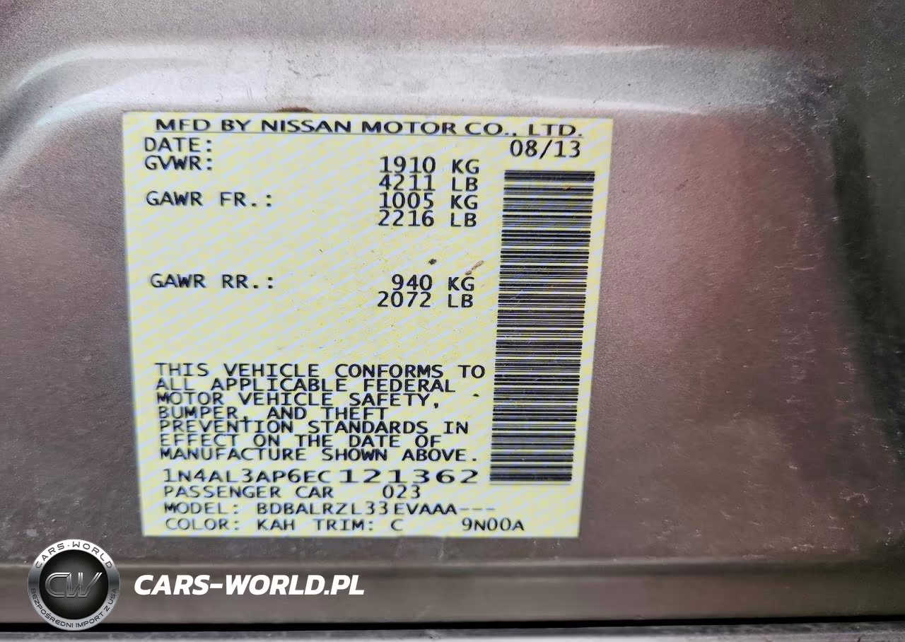 2014 Nissan Altima 2.5 VIN:1N4AL3AP6EC121362 - 12