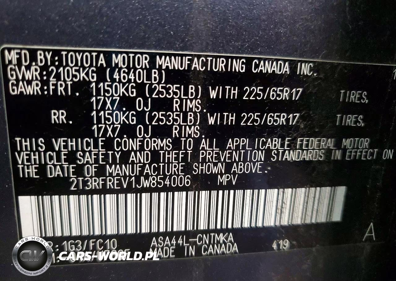 2018 Toyota Rav4 Xle VIN:2T3RFREV1JW854006 - 13