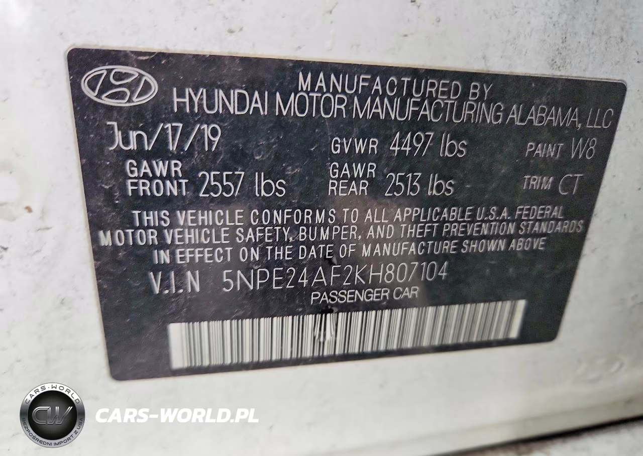 2019 Hyundai Sonata Se VIN:5NPE24AF2KH807104 - 12