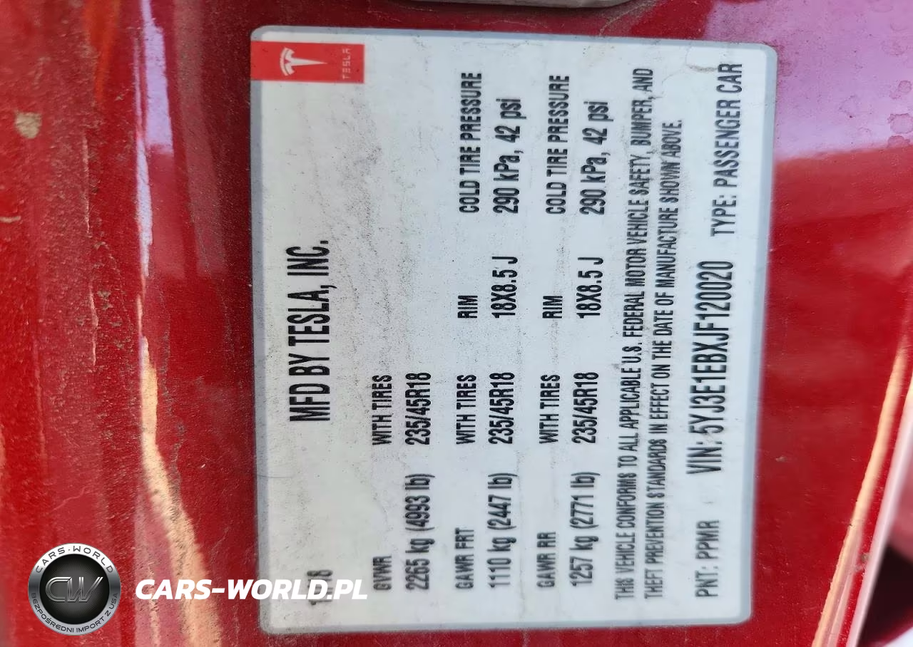 2018 Tesla Model 3 VIN:5YJ3E1EBXJF120020 - 12