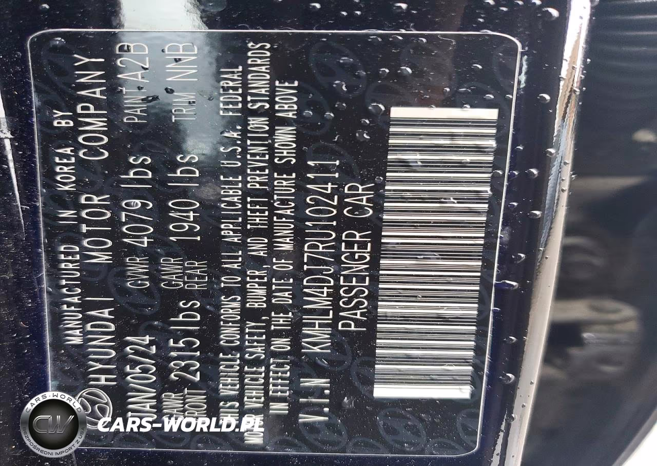 2024 Hyundai Elantra Hybrid Blue VIN:KMHLM4DJ7RU102411 - 12