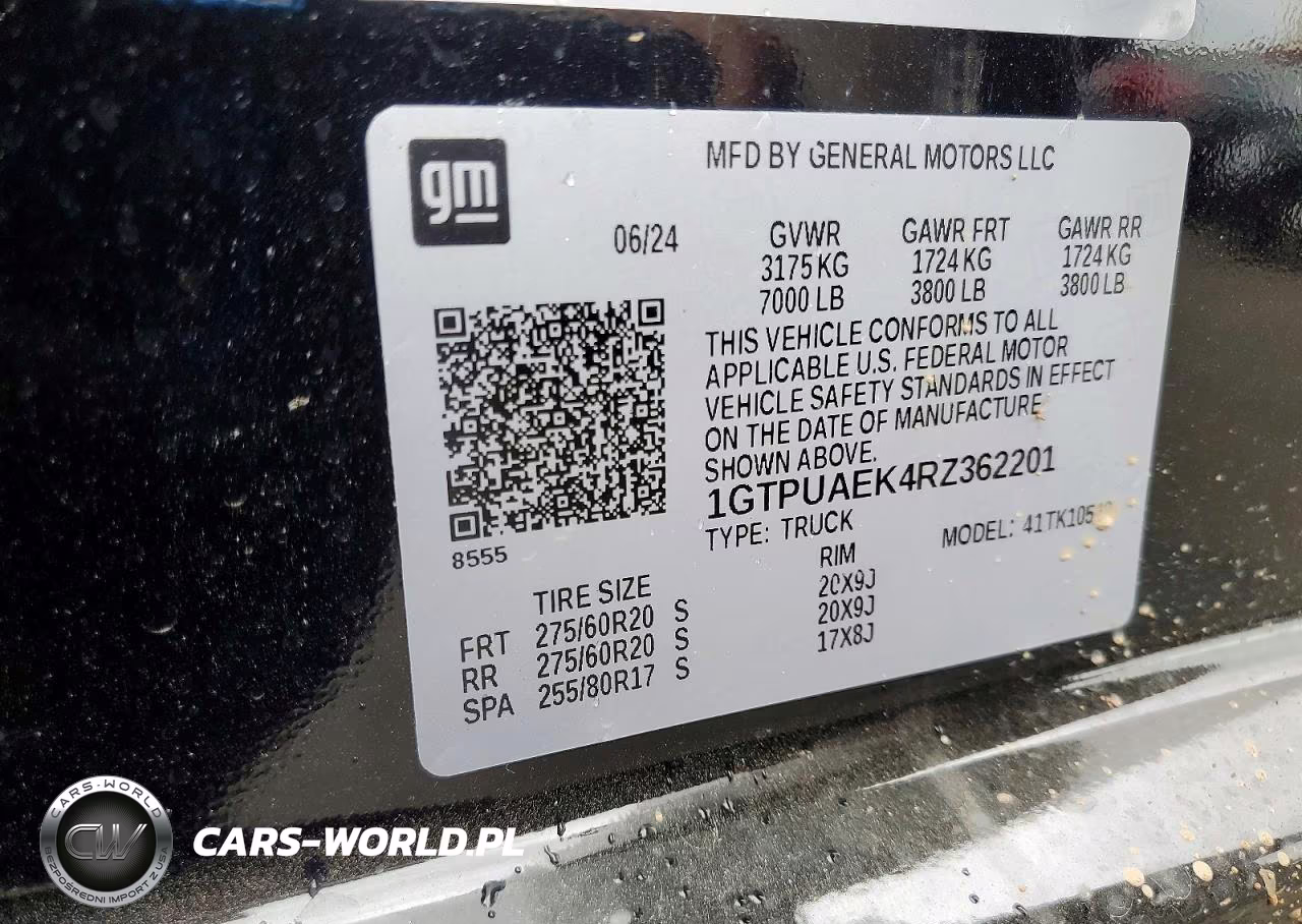 2024 GMC Sierra K1500 VIN:1GTPUAEK4RZ362201 - 12