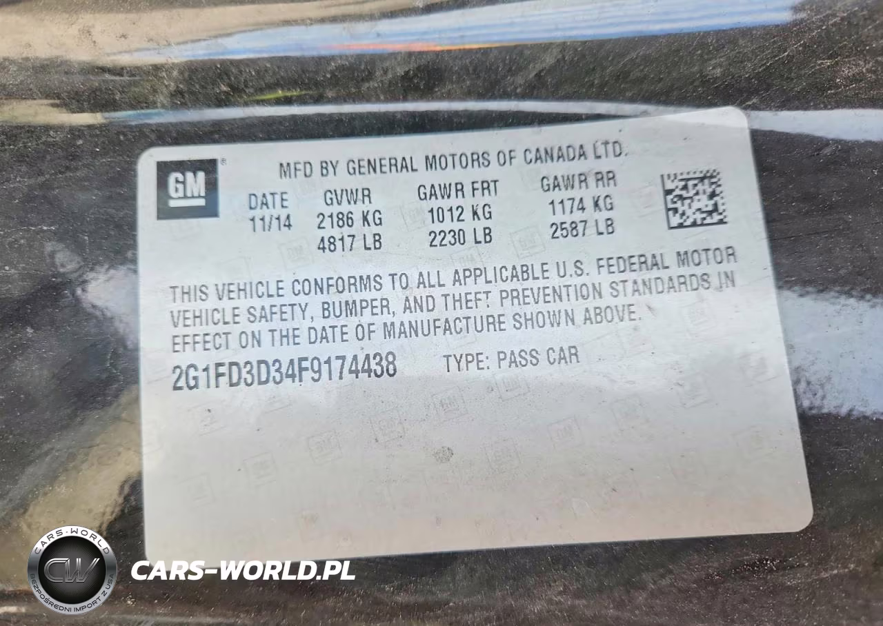 2015 Chevrolet Camaro Lt VIN:2G1FD3D34F9174438 - 12