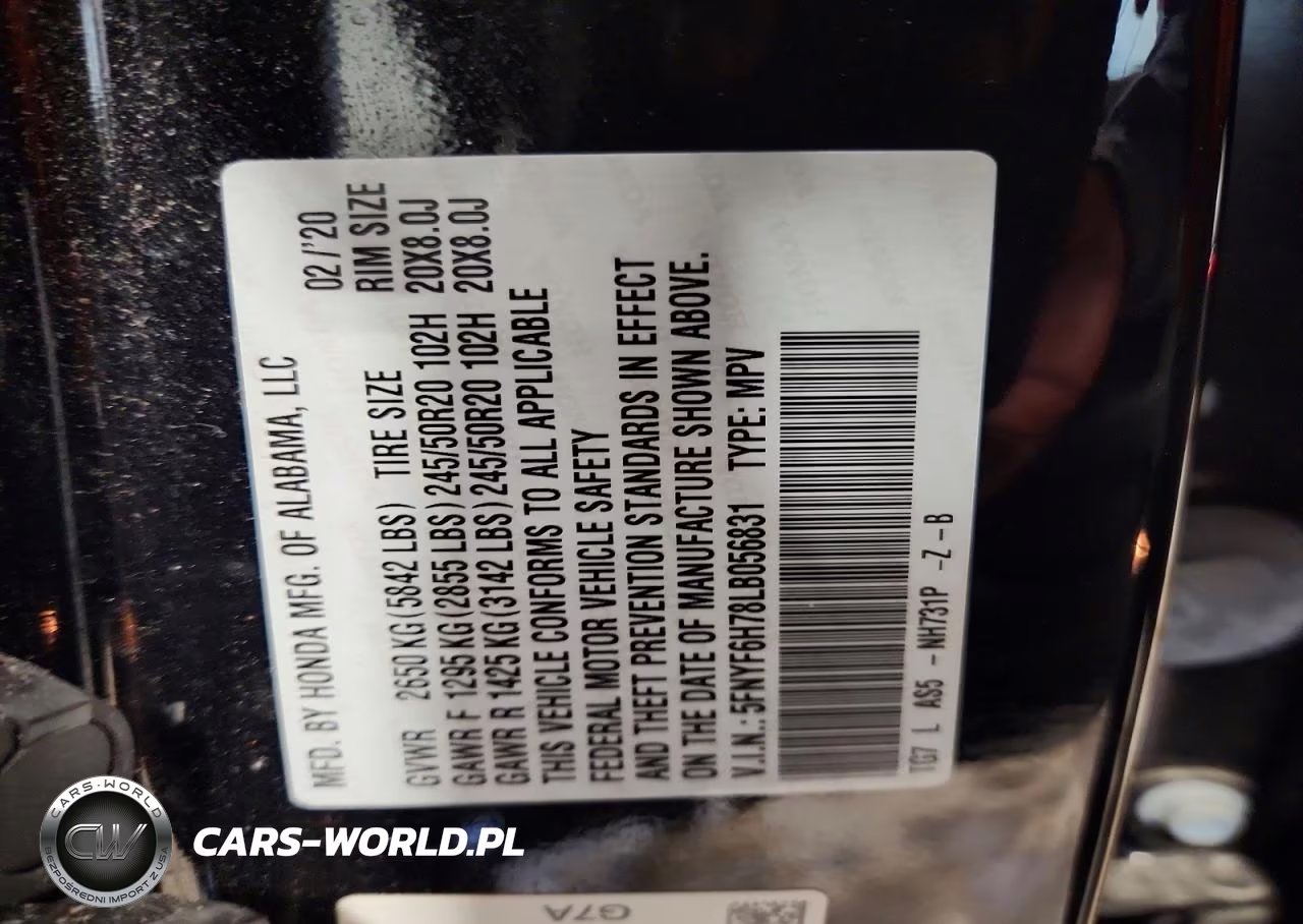 2020 Honda Pilot Black VIN:5FNYF6H78LB056831 - 13