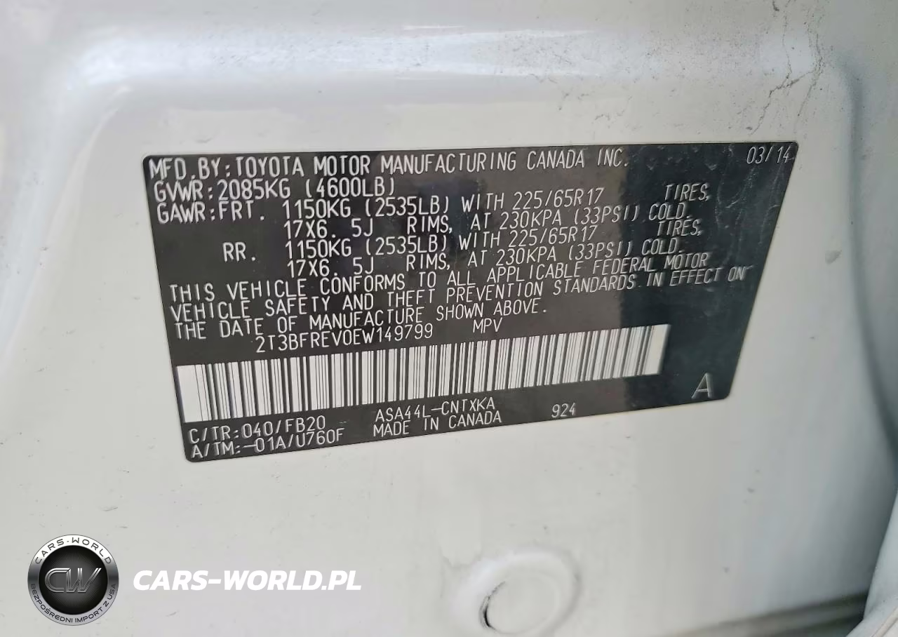 2014 Toyota Rav4 Le VIN:2T3BFREV0EW149799 - 13