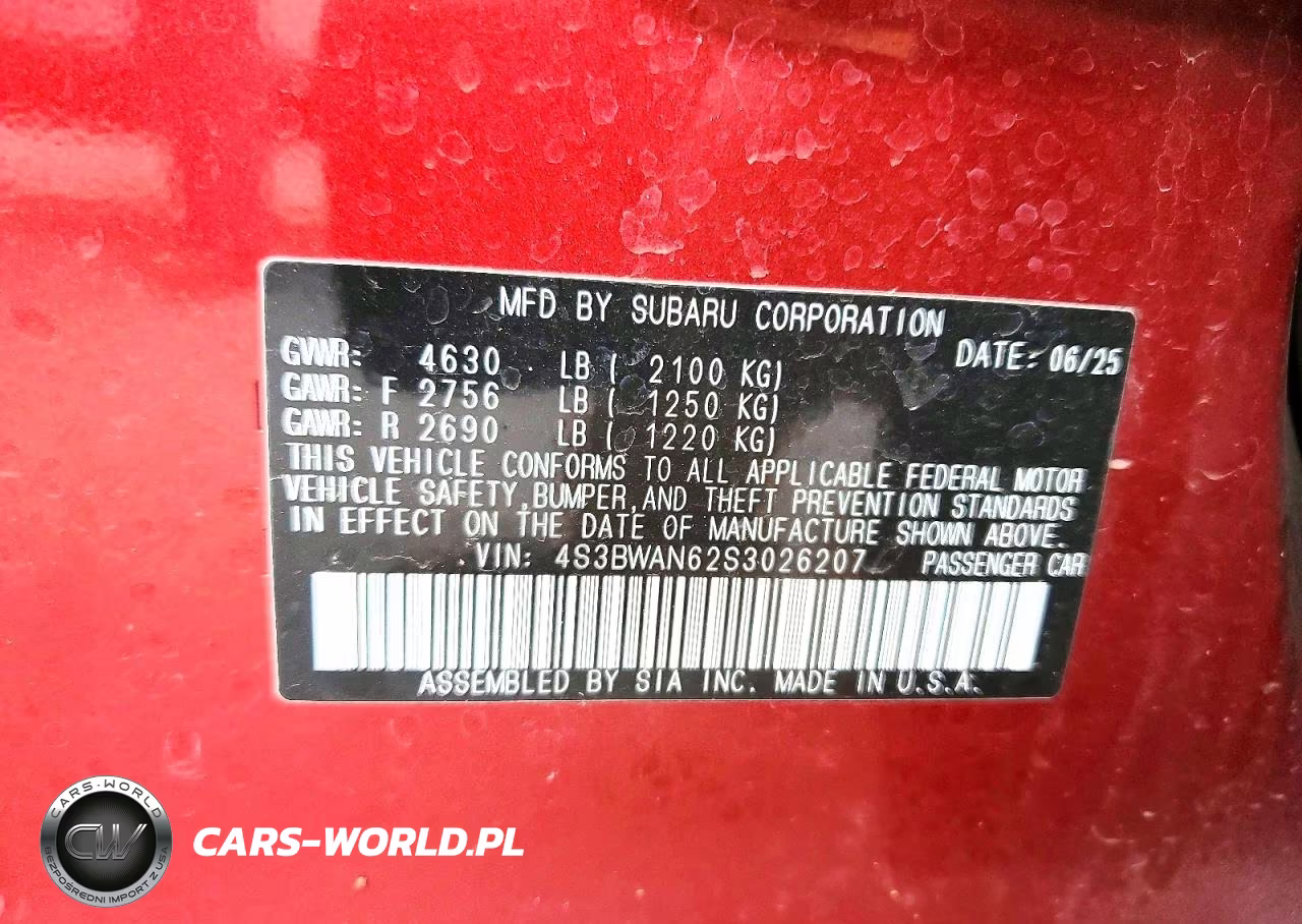 2025 Subaru Legacy Limited VIN:4S3BWAN62S3026207 - 12