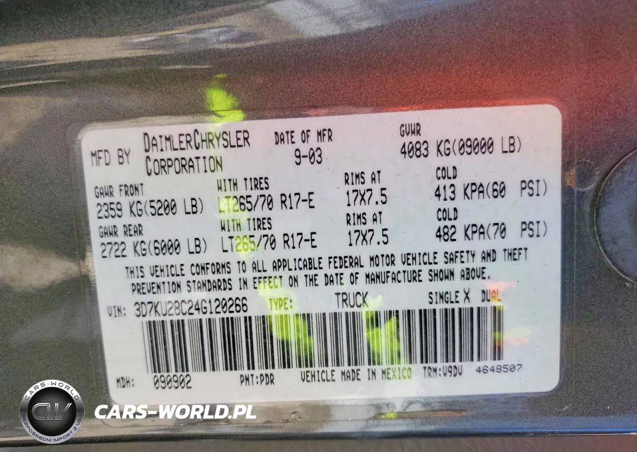 2004 Dodge Ram 2500 St VIN:3D7KU28C24G120266 - 12