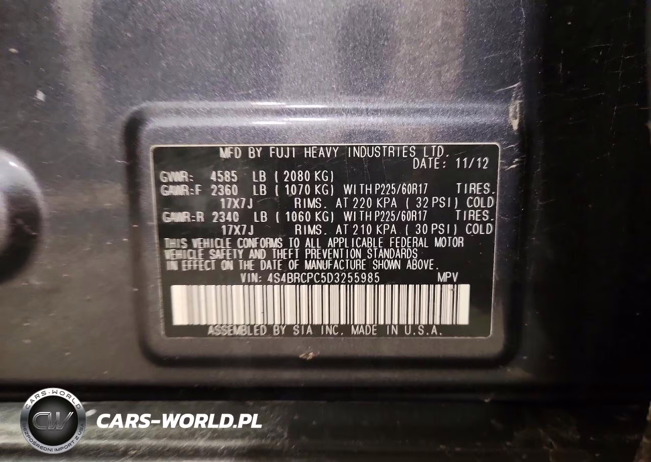 2013 Subaru Outback 2.5I Limited VIN:4S4BRCPC5D3255985 - 13