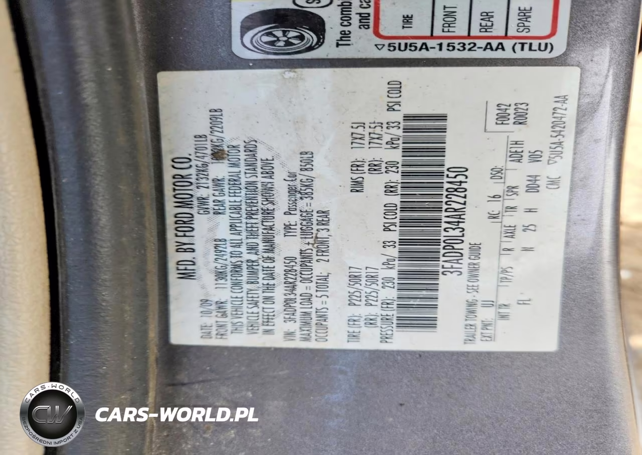2010 Ford Fusion VIN:3FADP0L34AR228450 - 12
