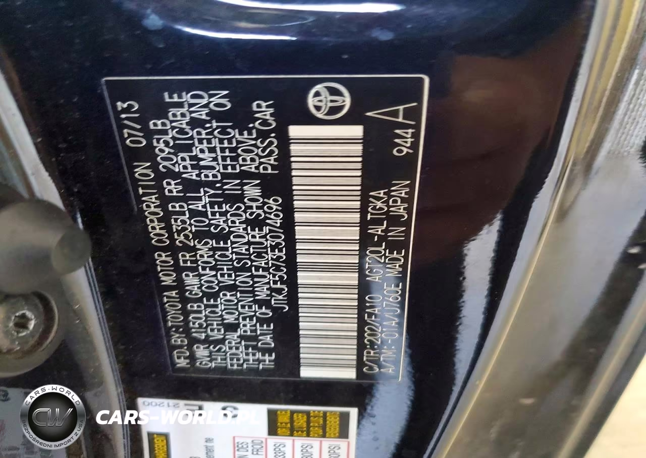 2014 Scion Tc Base VIN:JTKJF5C73E3074696 - 12