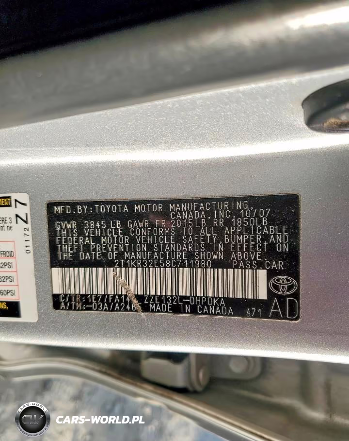 2008 Toyota Matrix Base VIN:2T1KR32E58C711980 - 12