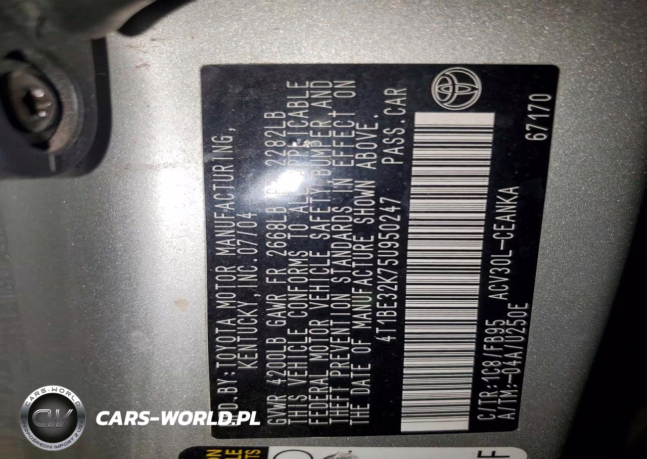 2005 Toyota Camry Le VIN:4T1BE32K75U950247 - 14