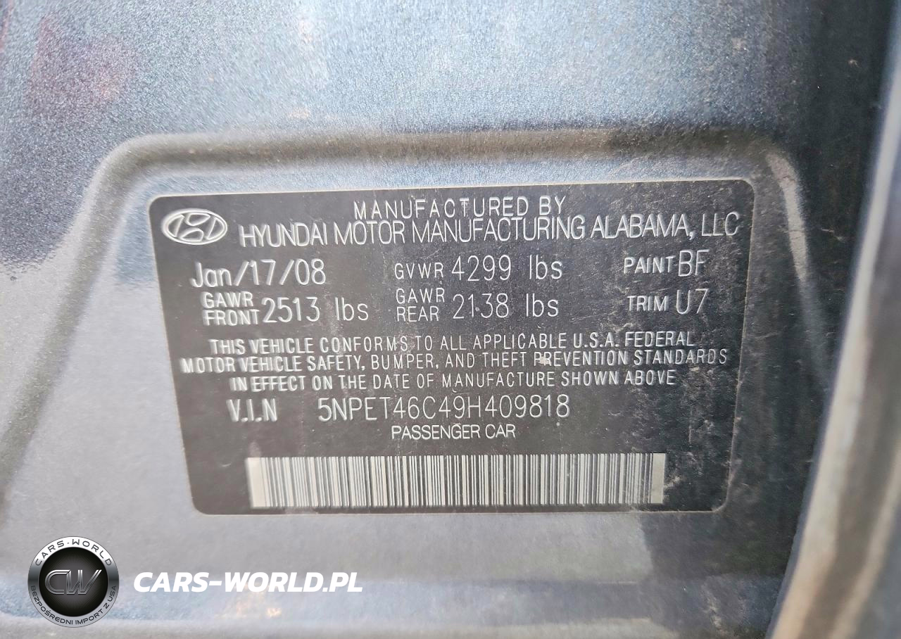 2009 Hyundai Sonata Gls VIN:5NPET46C49H409818 - 12
