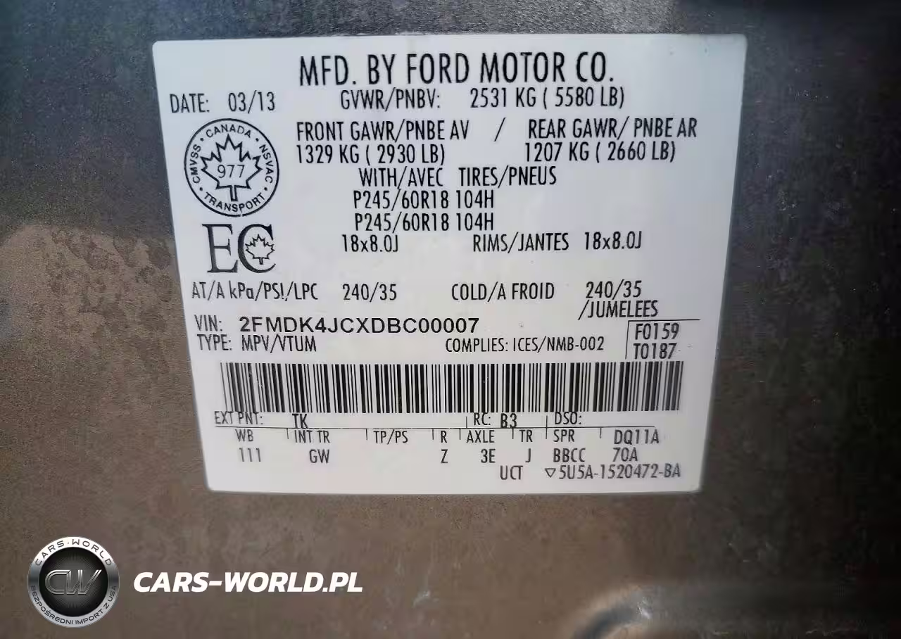 2013 Ford Edge Sel VIN:2FMDK4JCXDBC00007 - 14