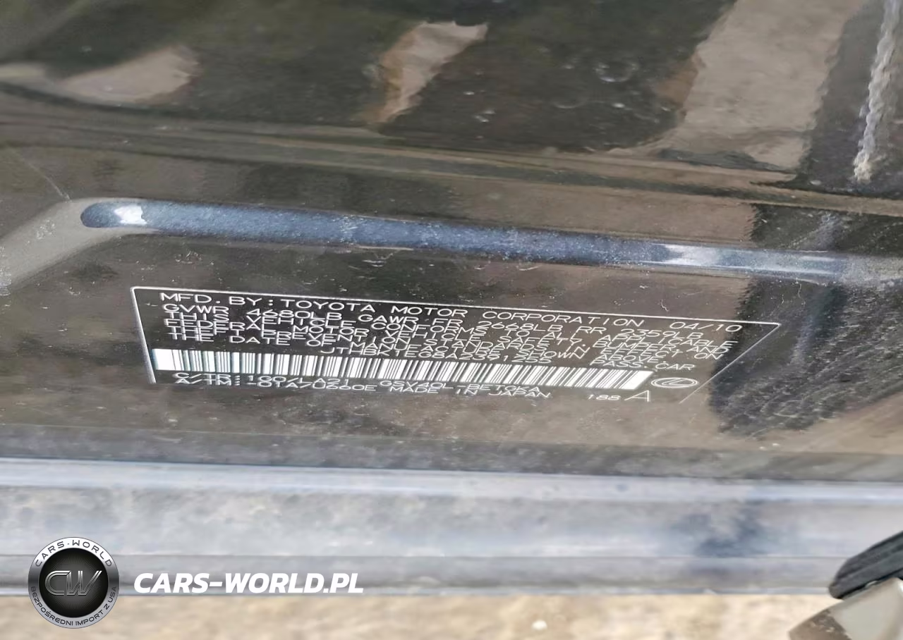 2010 Lexus Es 350 VIN:JTHBK1EG8A2391255 - 12
