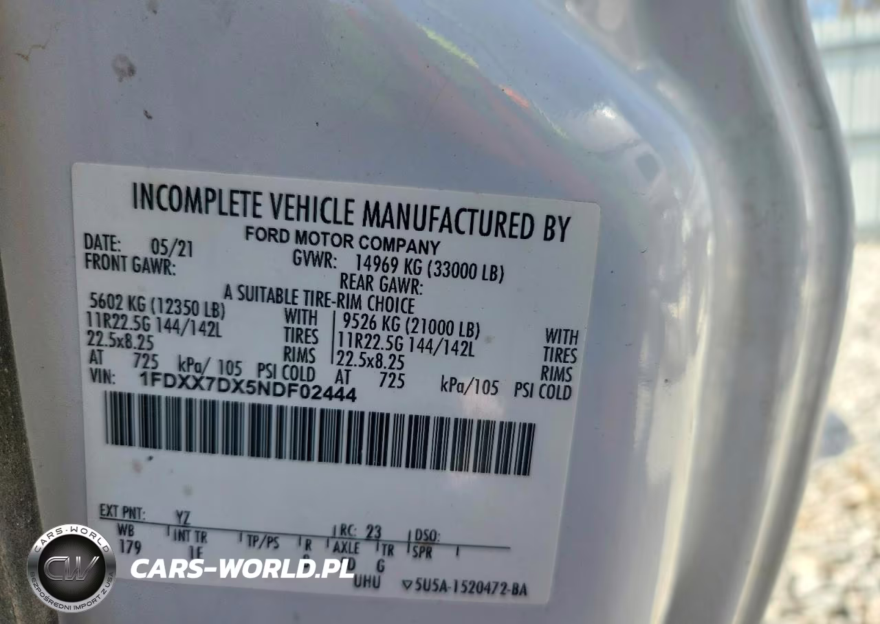 2022 Ford F750 Super Duty VIN:1FDXX7DX5NDF02444 - 10