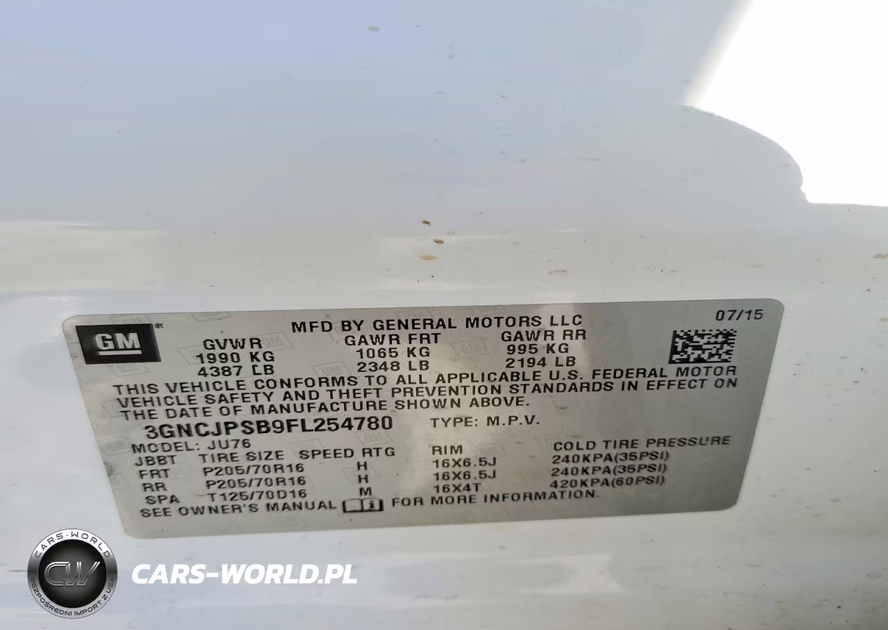 2015 Chevrolet Trax 1Ls VIN:3GNCJPSB9FL254780 - 13