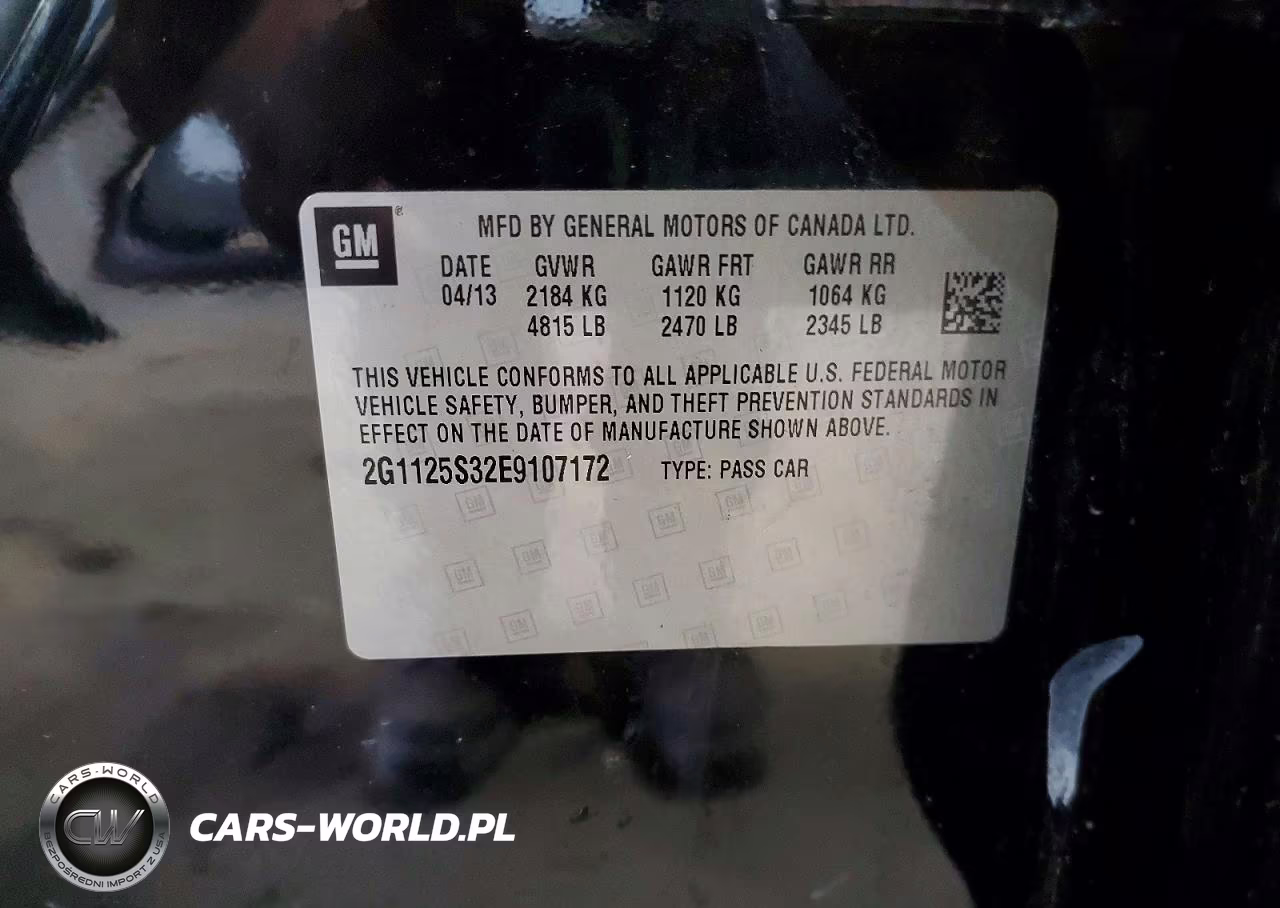 2014 Chevrolet Impala Lt VIN:2G1125S32E9107172 - 13