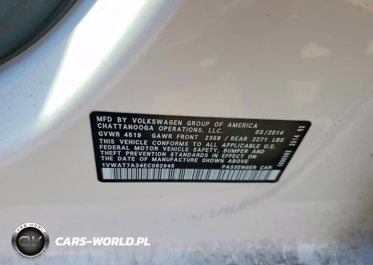 2014 Volkswagen Passat S VIN:1VWAT7A34EC082945 - 12