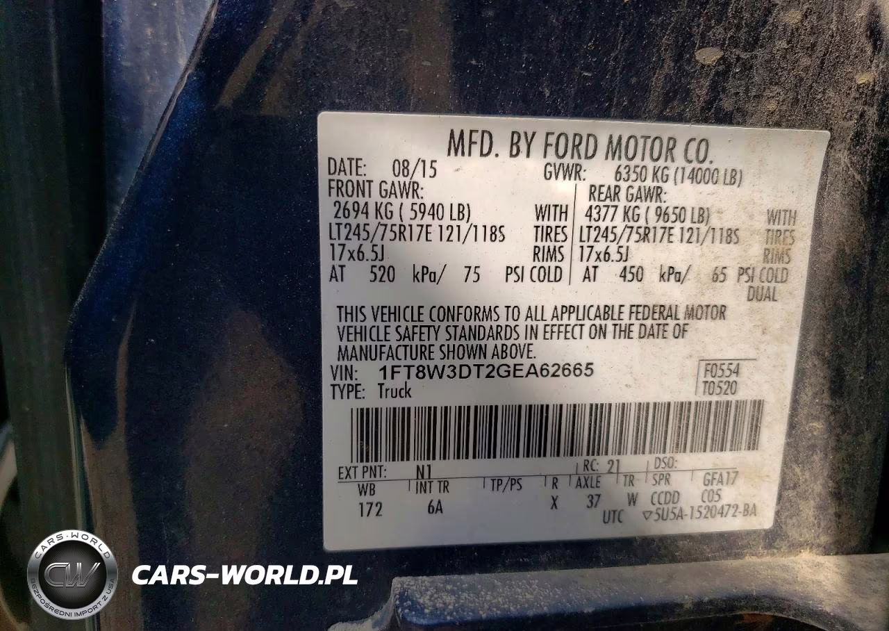 2016 Ford F350 Super Duty VIN:1FT8W3DT2GEA62665 - 12