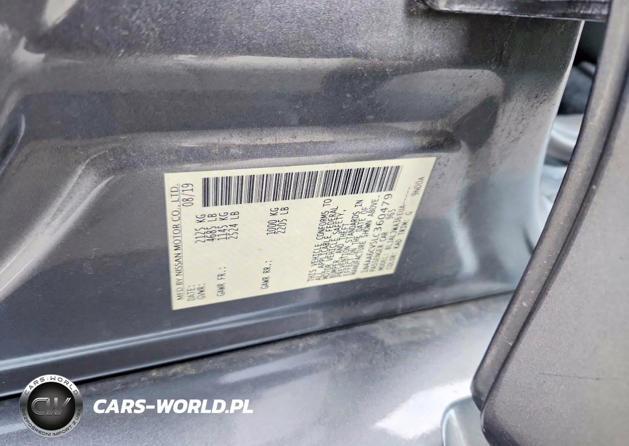 2020 Nissan Maxima 3.5 Sv VIN:1N4AA6CV5LC360479 - 12