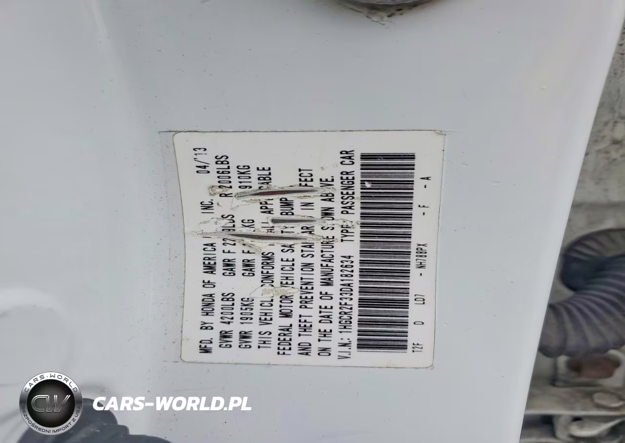 2013 Honda Accord Lx VIN:1HGCR2F33DA182634 - 12