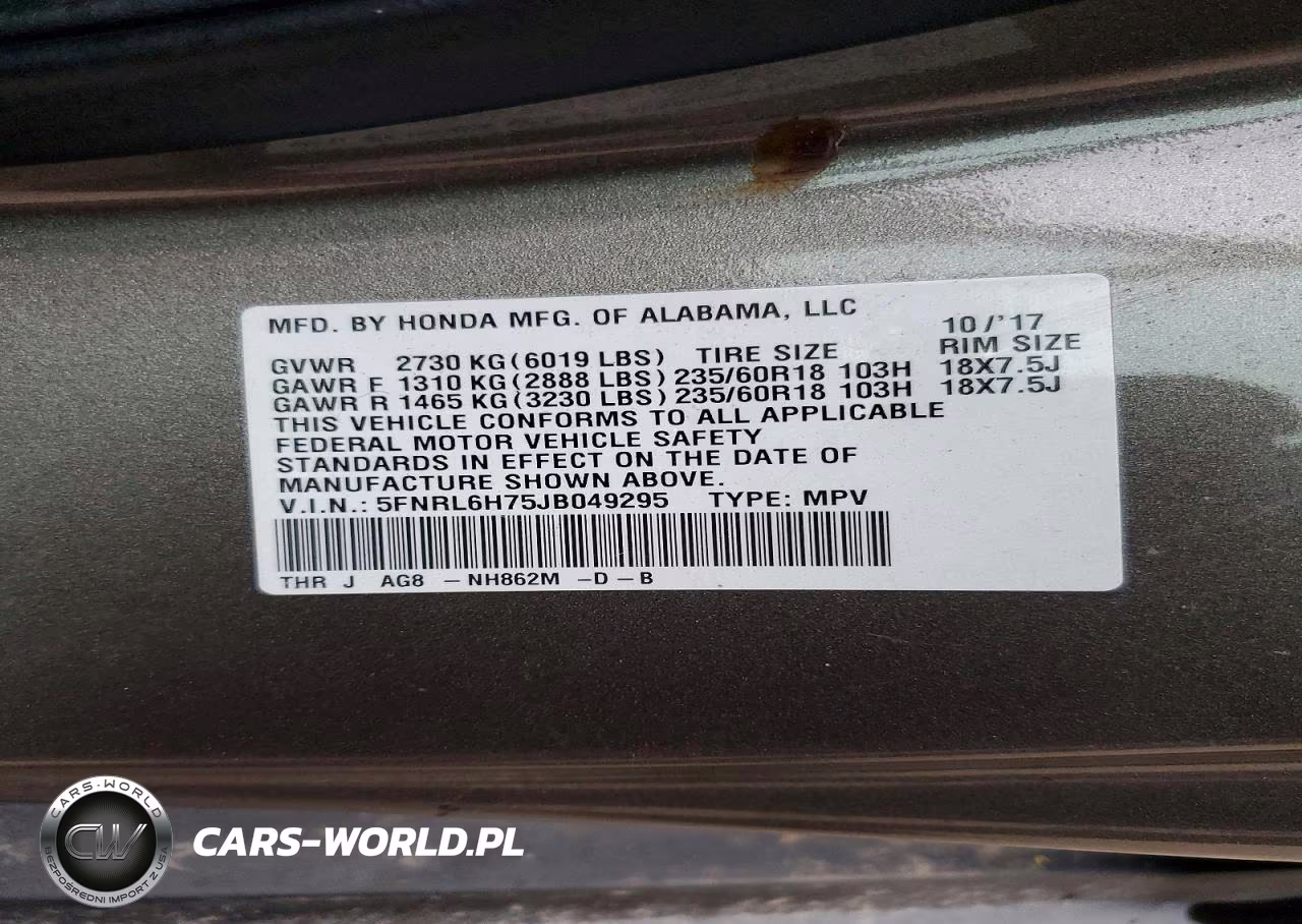 2018 Honda Odyssey Exl VIN:5FNRL6H75JB049295 - 14