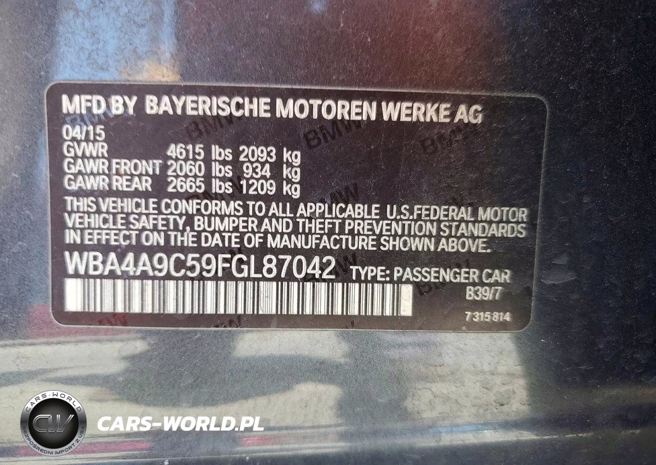 2015 BMW 428 I Gran Coupe Sulev VIN:WBA4A9C59FGL87042 - 12