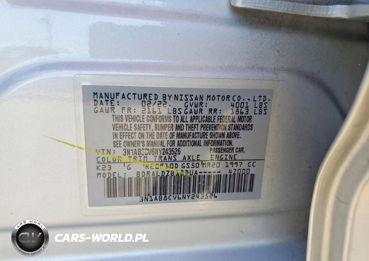 2022 Nissan Sentra Sv VIN:3N1AB8CV6NY243526 - 12