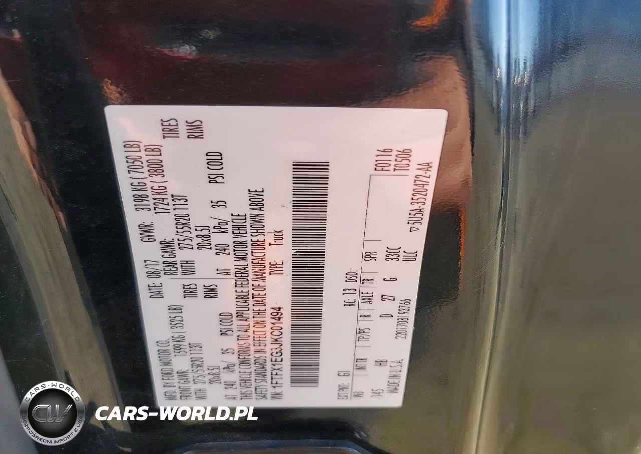 2018 Ford F150 Lariat VIN:1FTFX1EG3JKC01494 - 12
