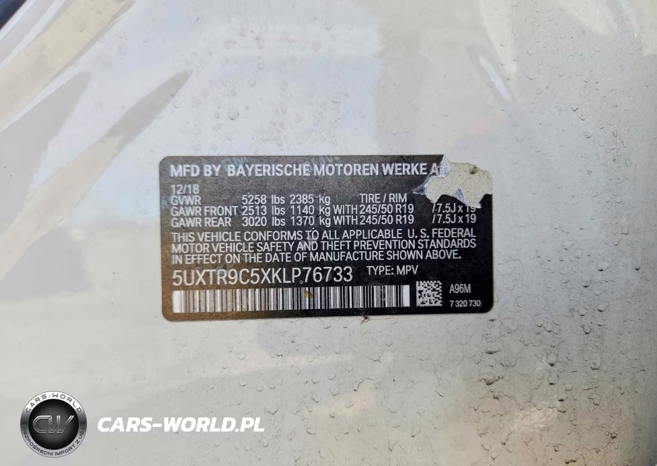 2019 BMW X3 xDrive30I VIN:5UXTR9C5XKLP76733 - 13