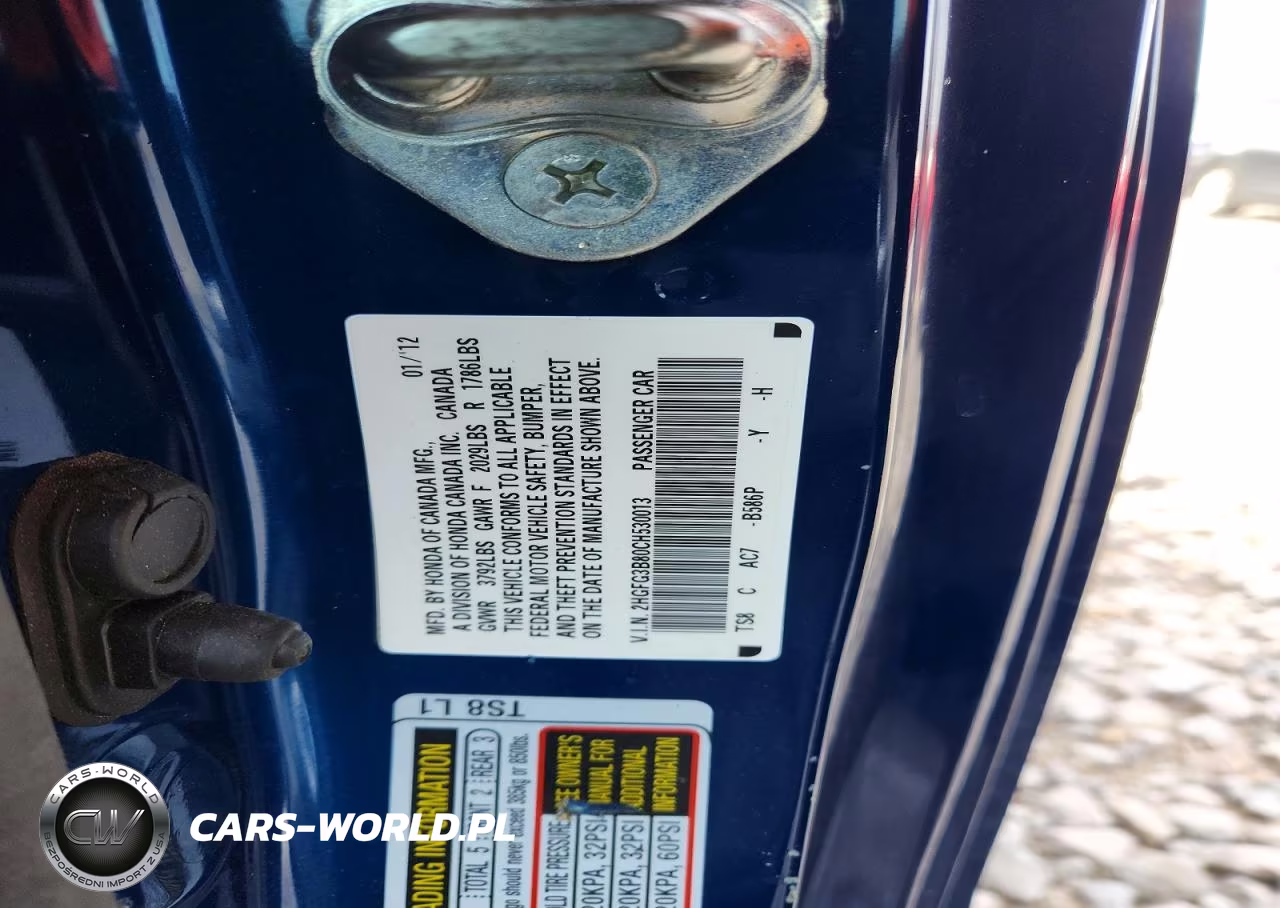 2012 Honda Civic Ex VIN:2HGFG3B80CH530013 - 12