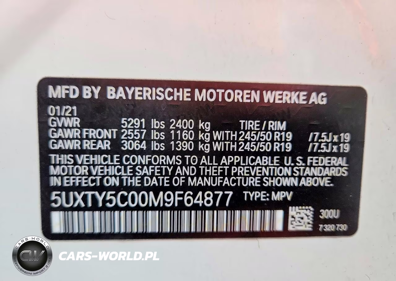 2021 BMW X3 xDrive30I VIN:5UXTY5C00M9F64877 - 13