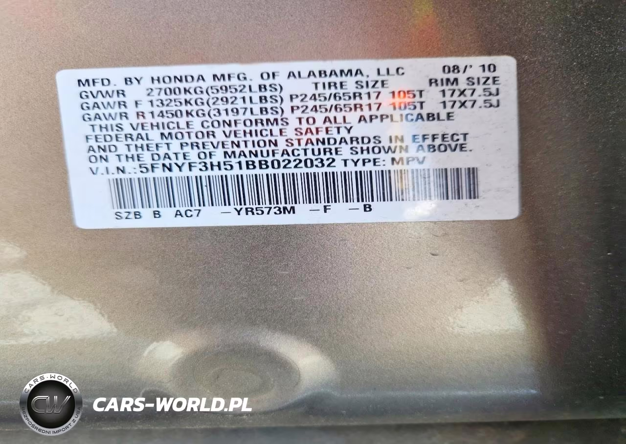 2011 Honda Pilot Exl VIN:5FNYF3H51BB022032 - 13