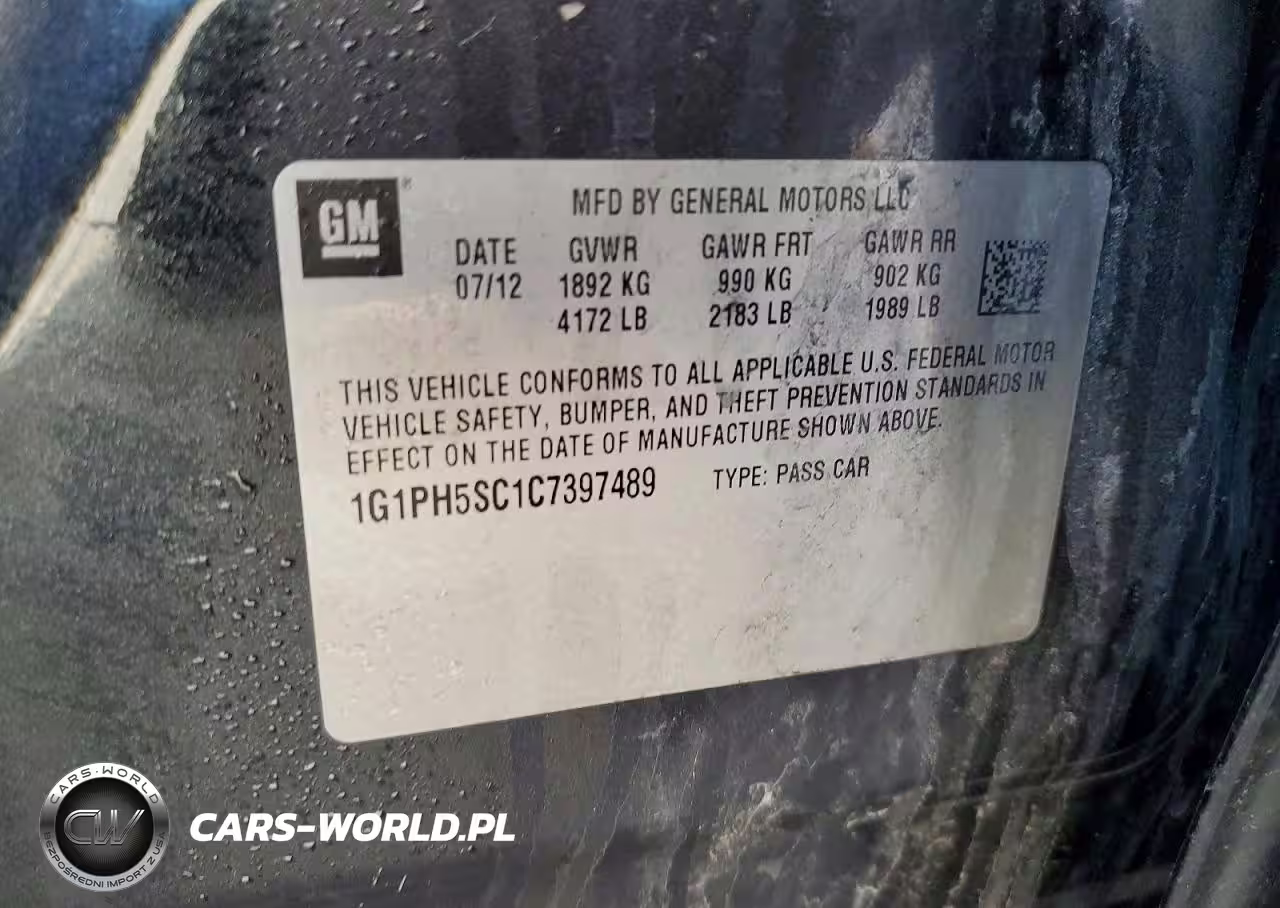 2012 Chevrolet Cruze Ltz VIN:1G1PH5SC1C7397489 - 12