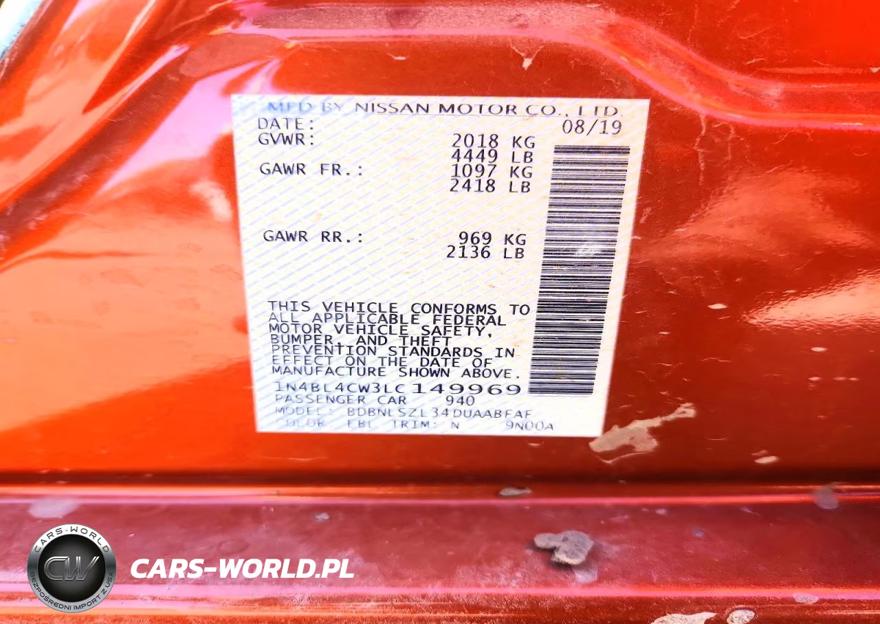 2020 Nissan Altima Sr VIN:1N4BL4CW3LC149969 - 13