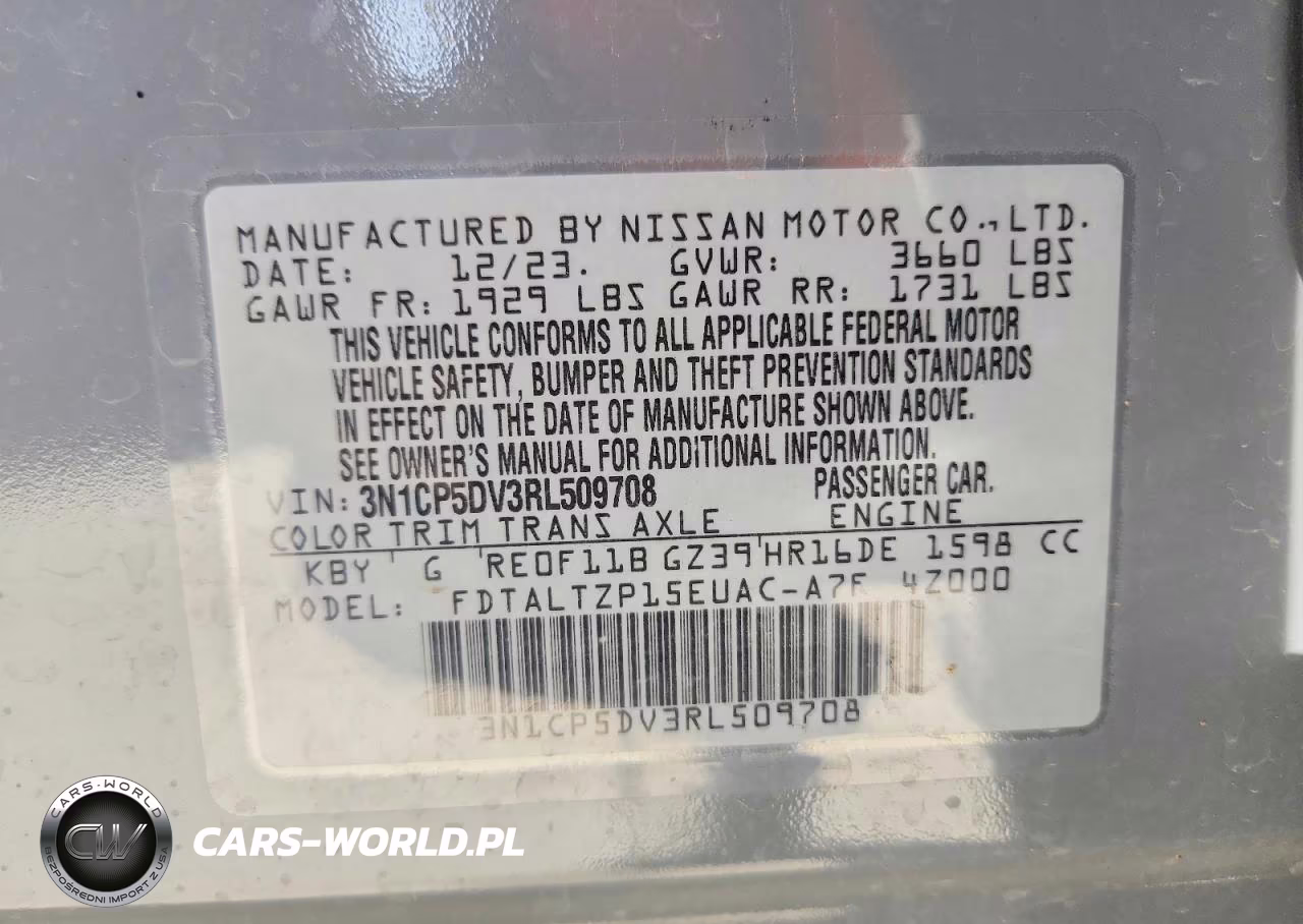 2024 Nissan Kicks Sr VIN:3N1CP5DV3RL509708 - 13