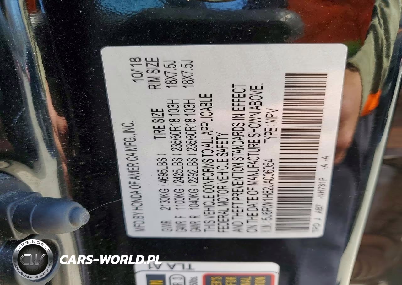 2018 Honda Cr-V Exl VIN:5J6RW1H82JA006054 - 13