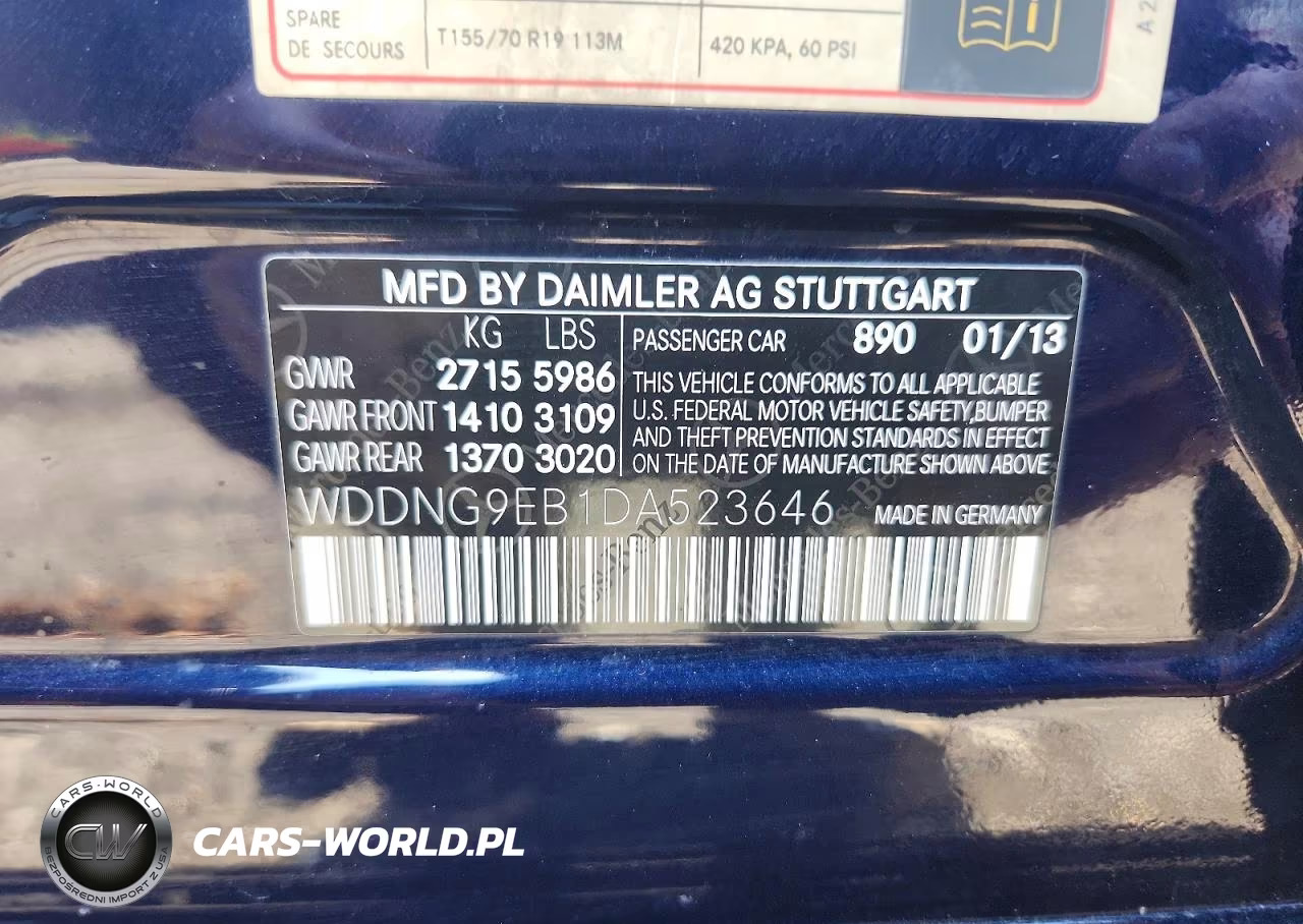 2013 Mercedes-Benz S 550 4Matic VIN:WDDNG9EB1DA523646 - 12