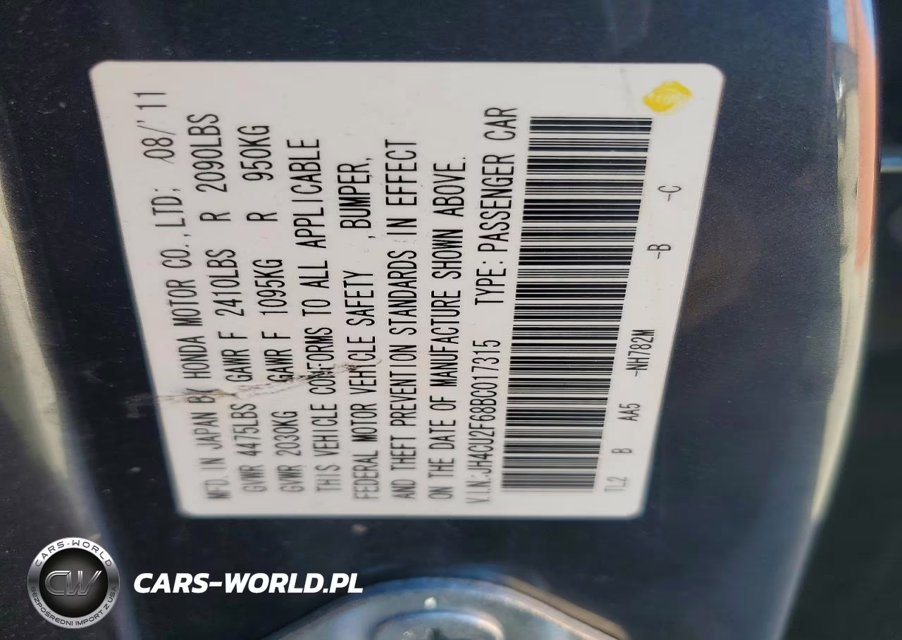 2011 Acura Tsx VIN:JH4CU2F68BC017315 - 12