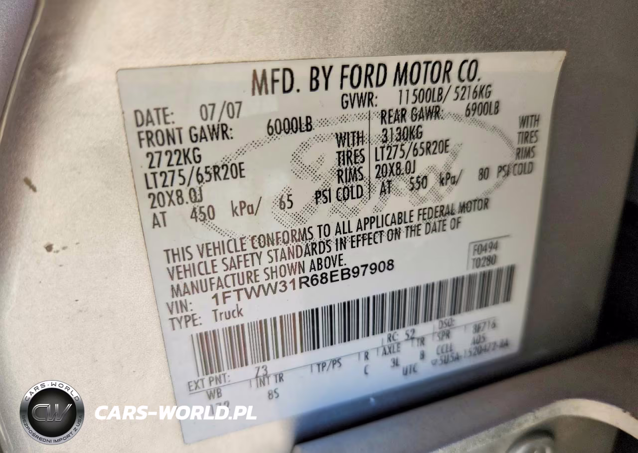 2008 Ford F350 Srw Super Duty VIN:1FTWW31R68EB97908 - 12