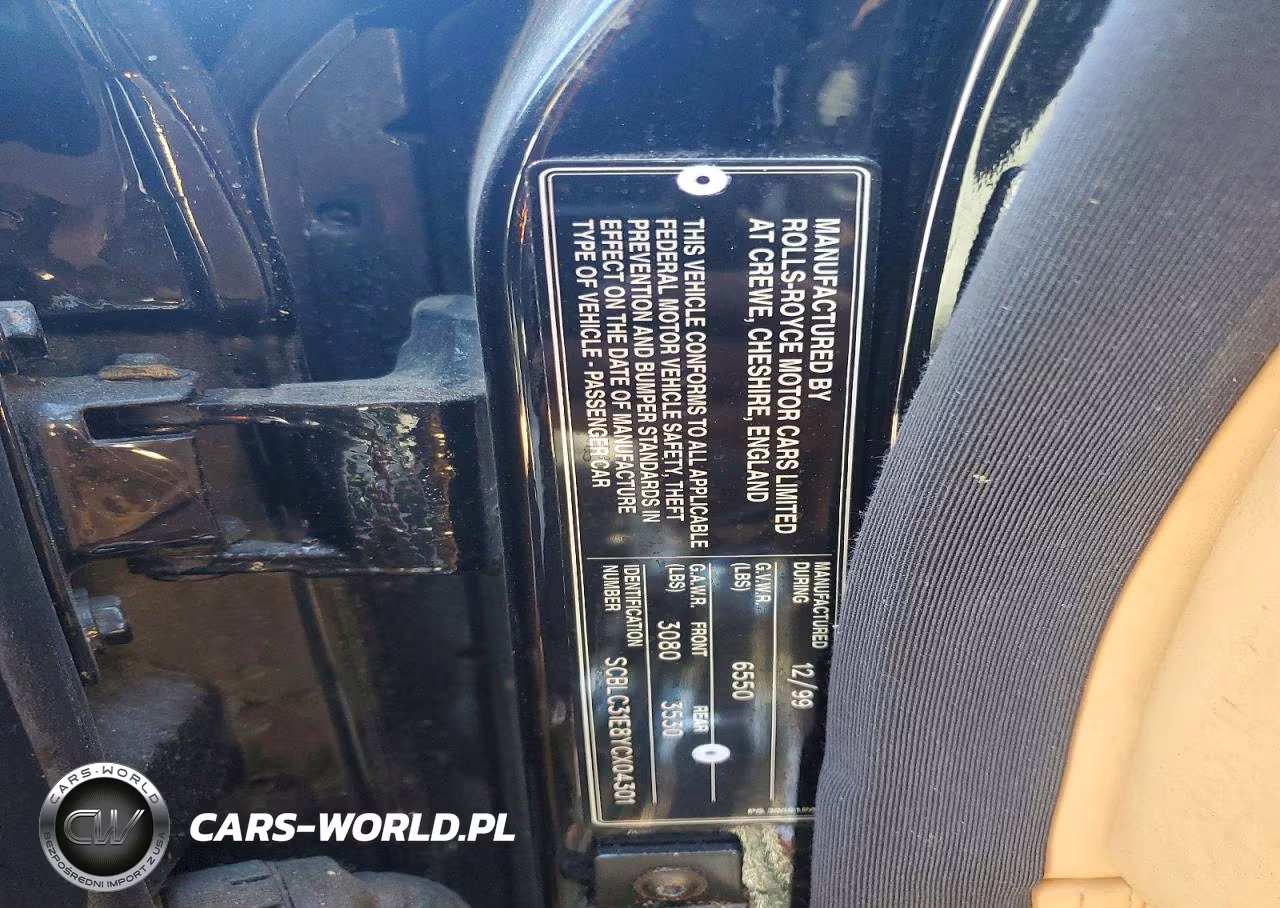 2000 Bentley Arnage VIN:SCBLC31E8YCX04301 - 13