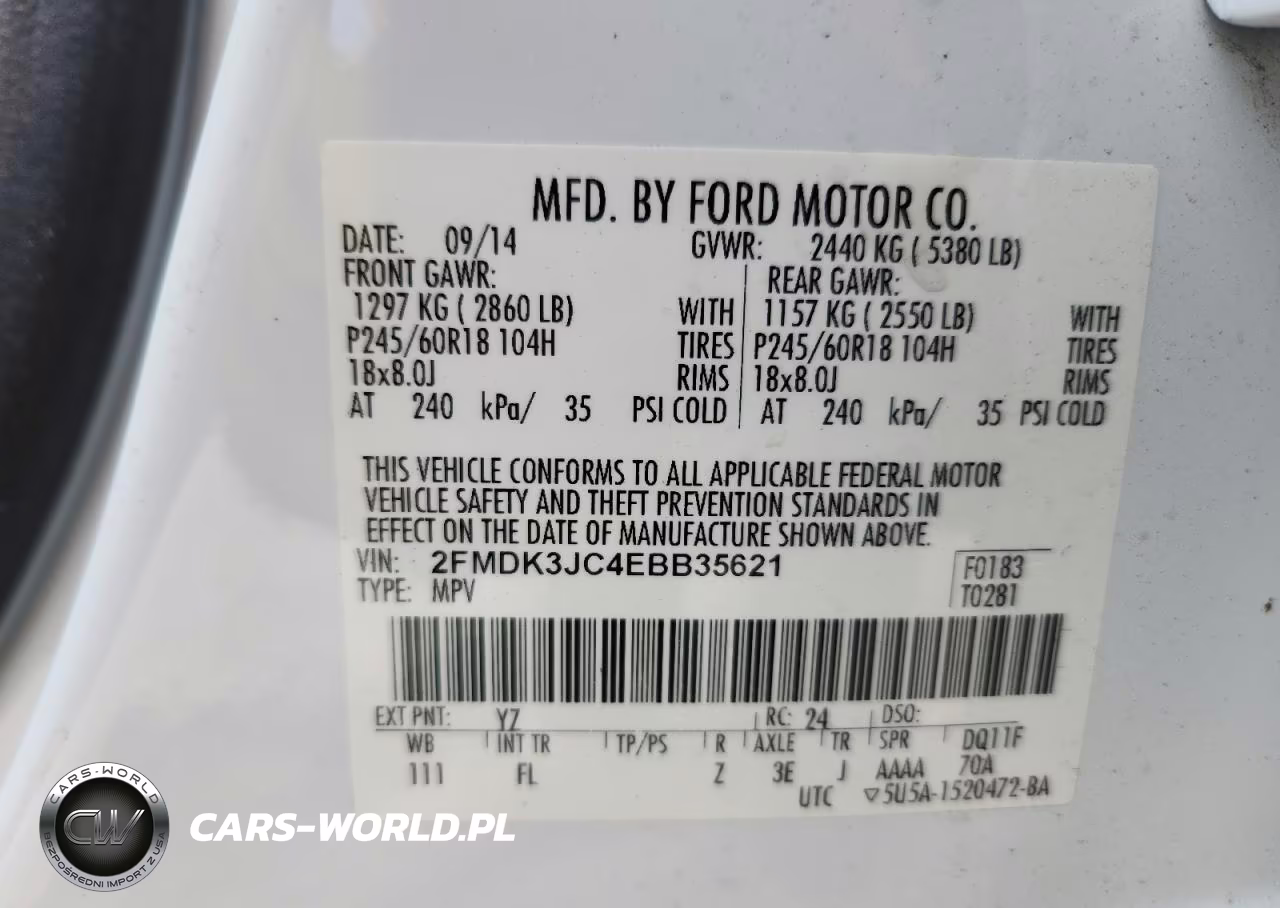 2014 Ford Edge Sel VIN:2FMDK3JC4EBB35621 - 14