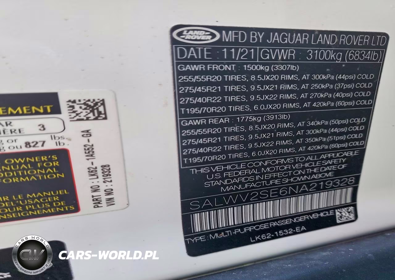 2022 Land Rover Range Rover Sport P525 Autobiography VIN:SALWV2SE6NA219328 - 13