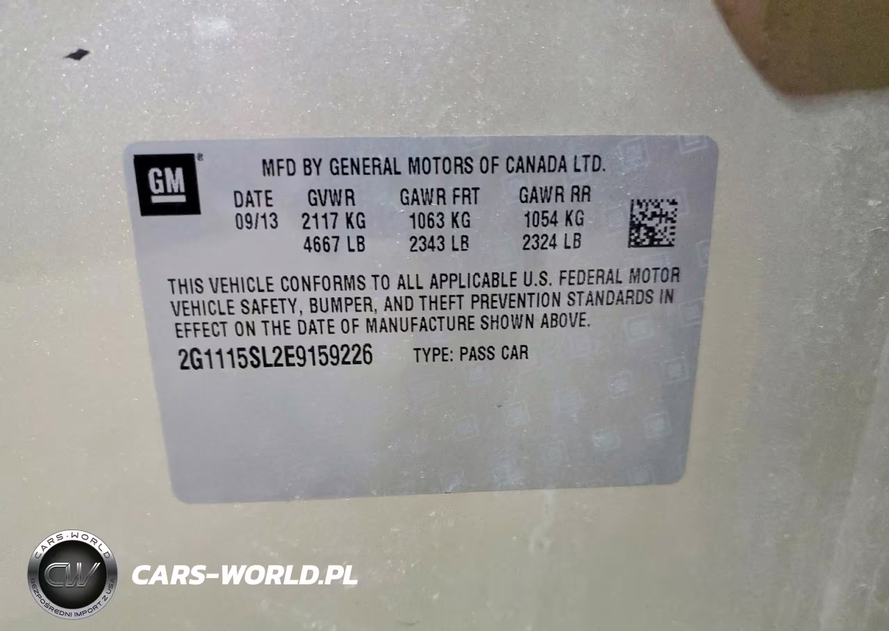 2014 Chevrolet Impala Lt VIN:2G1115SL2E9159226 - 12