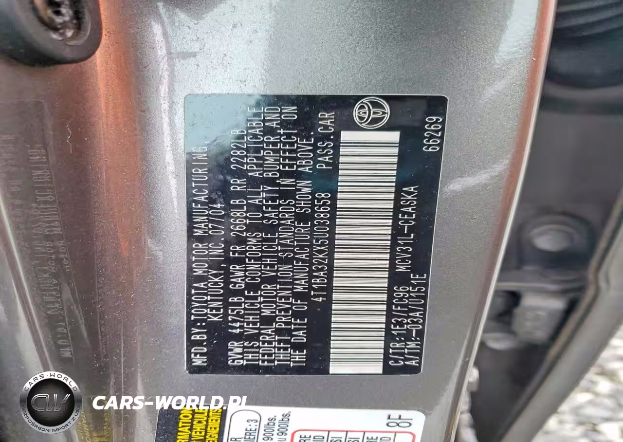 2005 Toyota Camry Se V6 VIN:4T1BA32KX5U038658 - 13