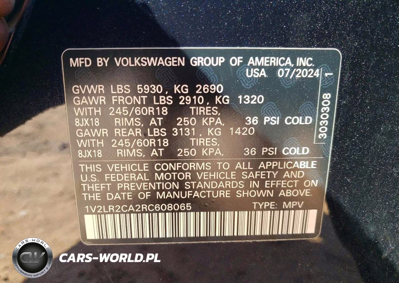 2024 Volkswagen Atlas Se VIN:1V2LR2CA2RC608065 - 13