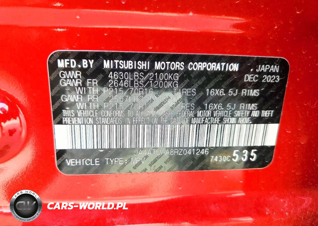 2024 Mitsubishi Eclipse Cross Es VIN:JA4ATUAA8RZ041246 - 13